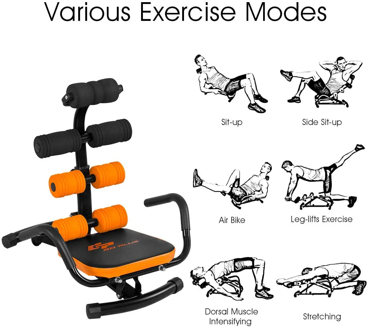 Goplus Core & Abdominal Trainers, Twister Trainer Ab Exercise Machine Height Adjustable Incline Workout Equipment Ab Rocket Exerciser