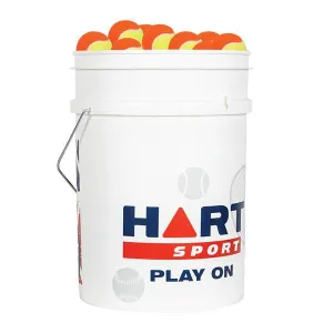 HART Bucket of Low Compression Tennis Balls - Yellow/Orange