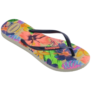 Havaianas Womens Slim Floral Neon Sandal White