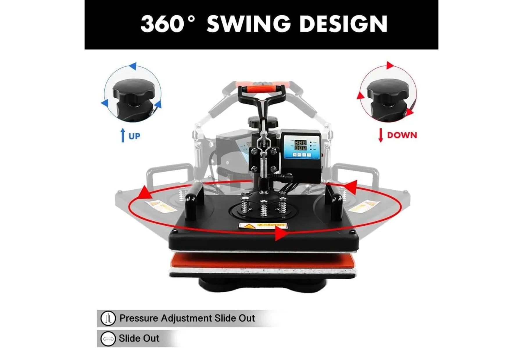 Heat Press Machine 5 in 1 Sublimation Printing 38×30cm