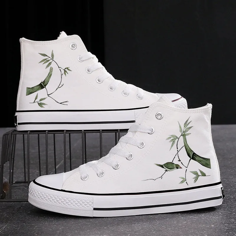 High-top Canvas Shoes Chinese Style National Fashion Ink Bamboo Leisure Couple Sneakers