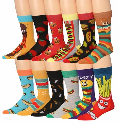 James Fiallo 12-Pair Funny Faces Crew Socks