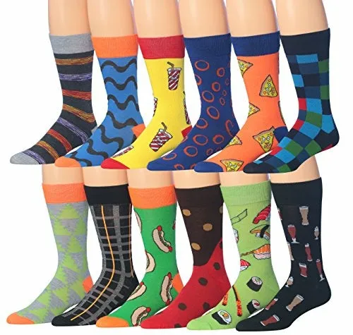 James Fiallo 12-Pair Funny Faces Crew Socks