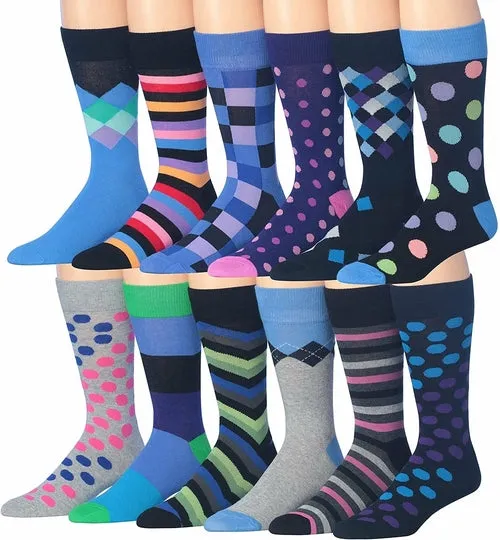 James Fiallo 12-Pair Funny Faces Crew Socks