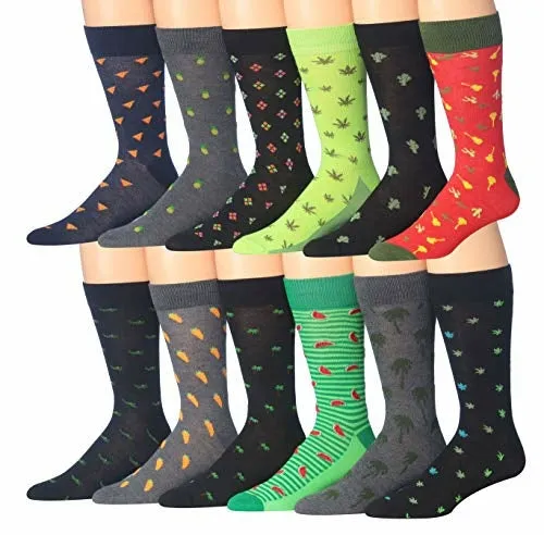 James Fiallo 12-Pair Funny Faces Crew Socks