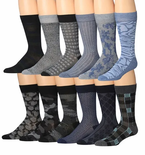 James Fiallo 12-Pair Funny Faces Crew Socks