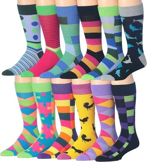 James Fiallo 12-Pair Funny Faces Crew Socks