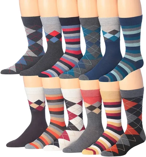 James Fiallo 12-Pair Funny Faces Crew Socks