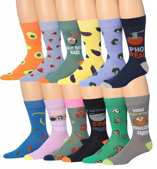 James Fiallo 12-Pair Funny Faces Crew Socks