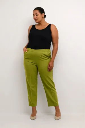 Kaffe Curve Sakira Crop Trousers in Calla Green