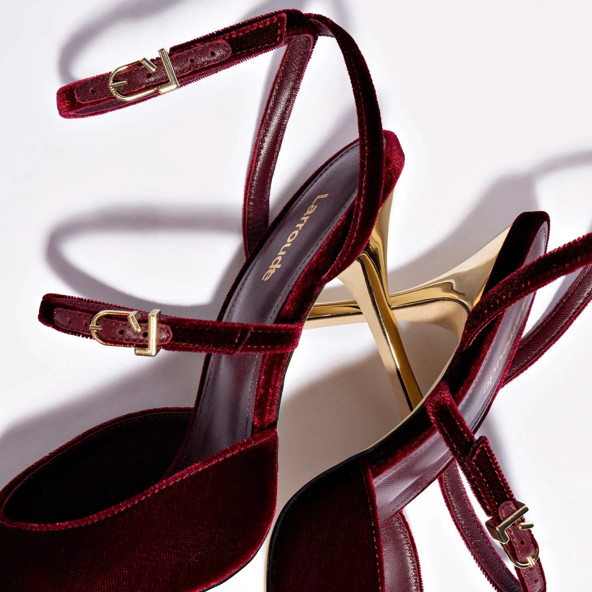 Larroude Kris Pump In Wine Velvet