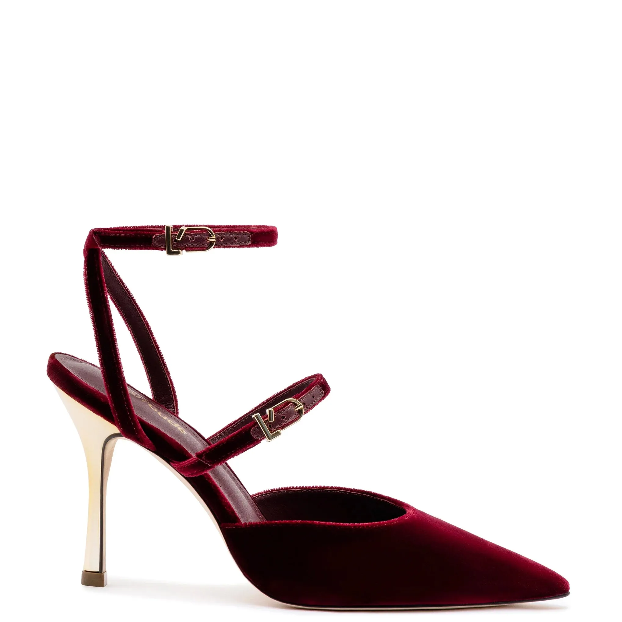 Larroude Kris Pump In Wine Velvet