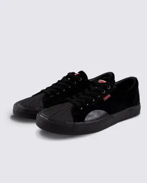 Leather Suede Low Top Sneakers Black