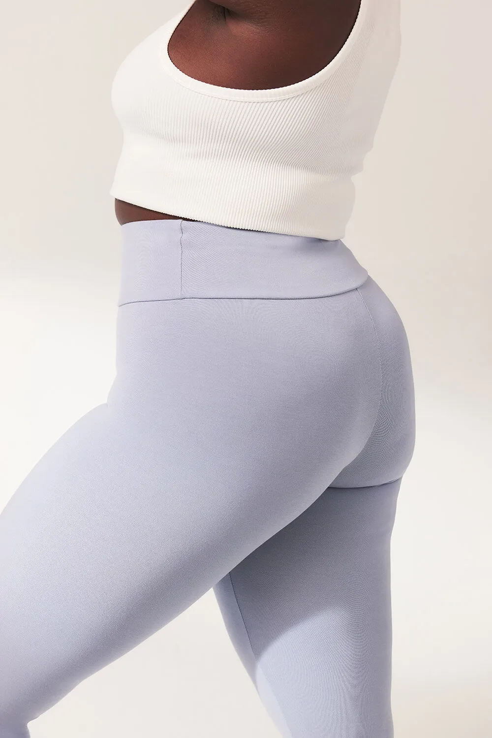 Lightweight Everyday High Waisted Leggings - Powder Blue