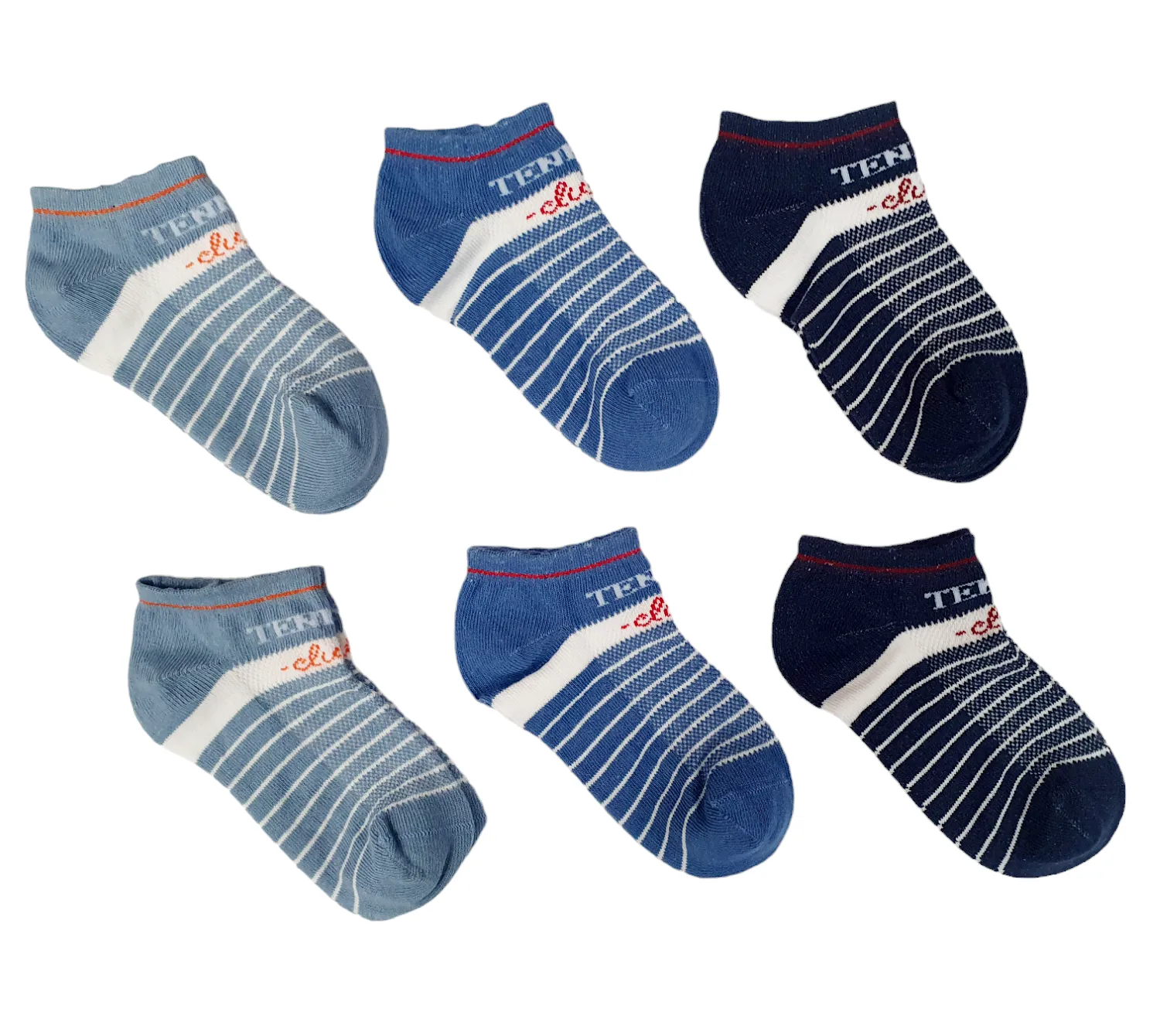 Little Team Cotton Rich Trainer Socks Tennis Club 6Pk (5-10yrs)