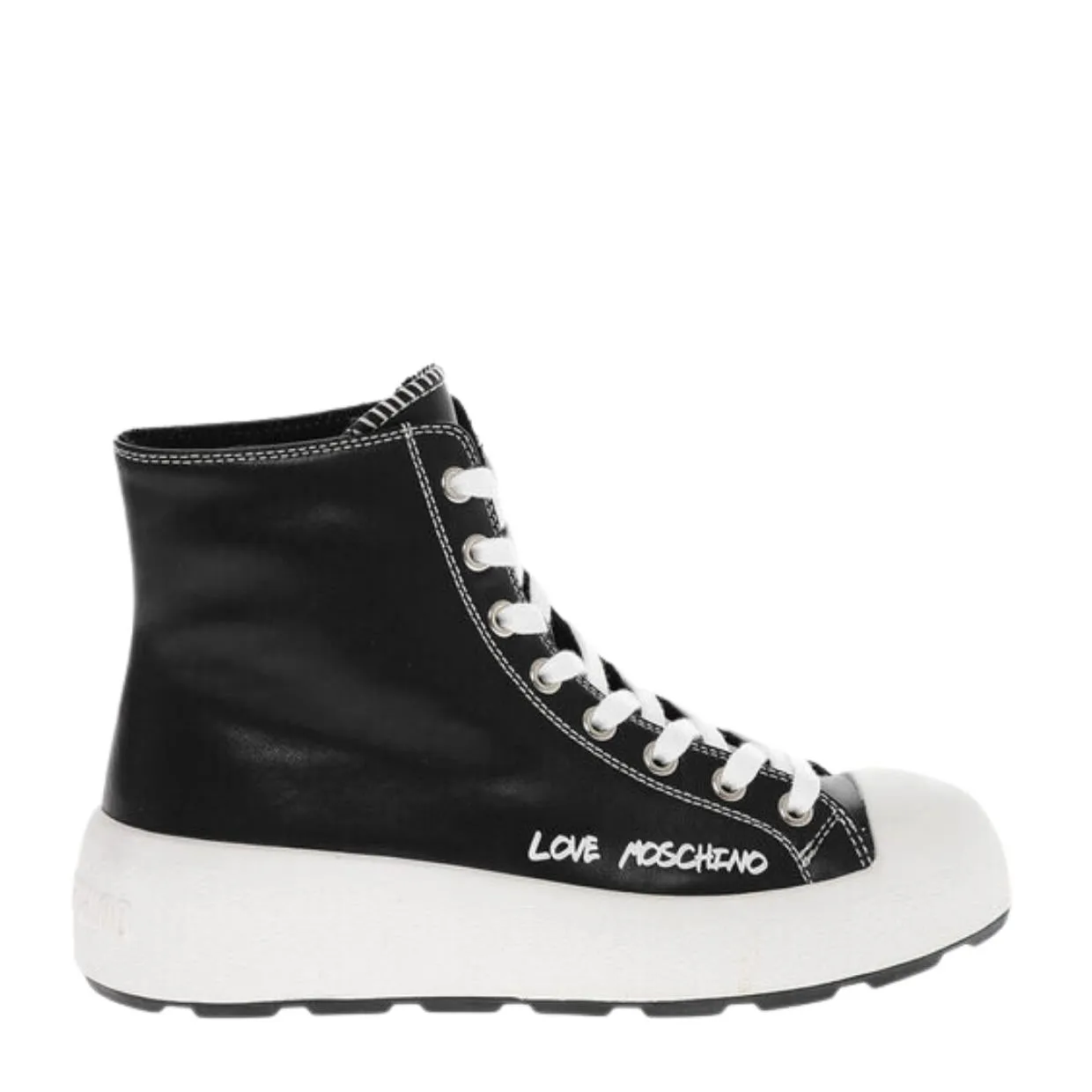 Love Moschino Black & White High-Top Trainers