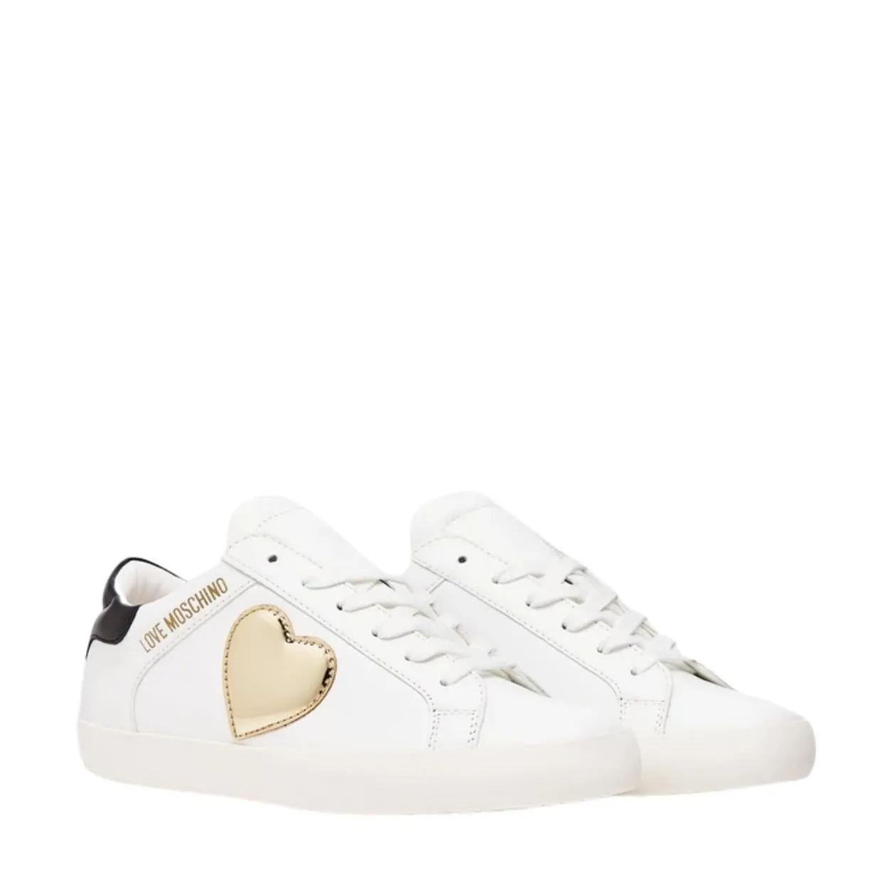 Love Moschino Love Heart Patch Logo White Trainers