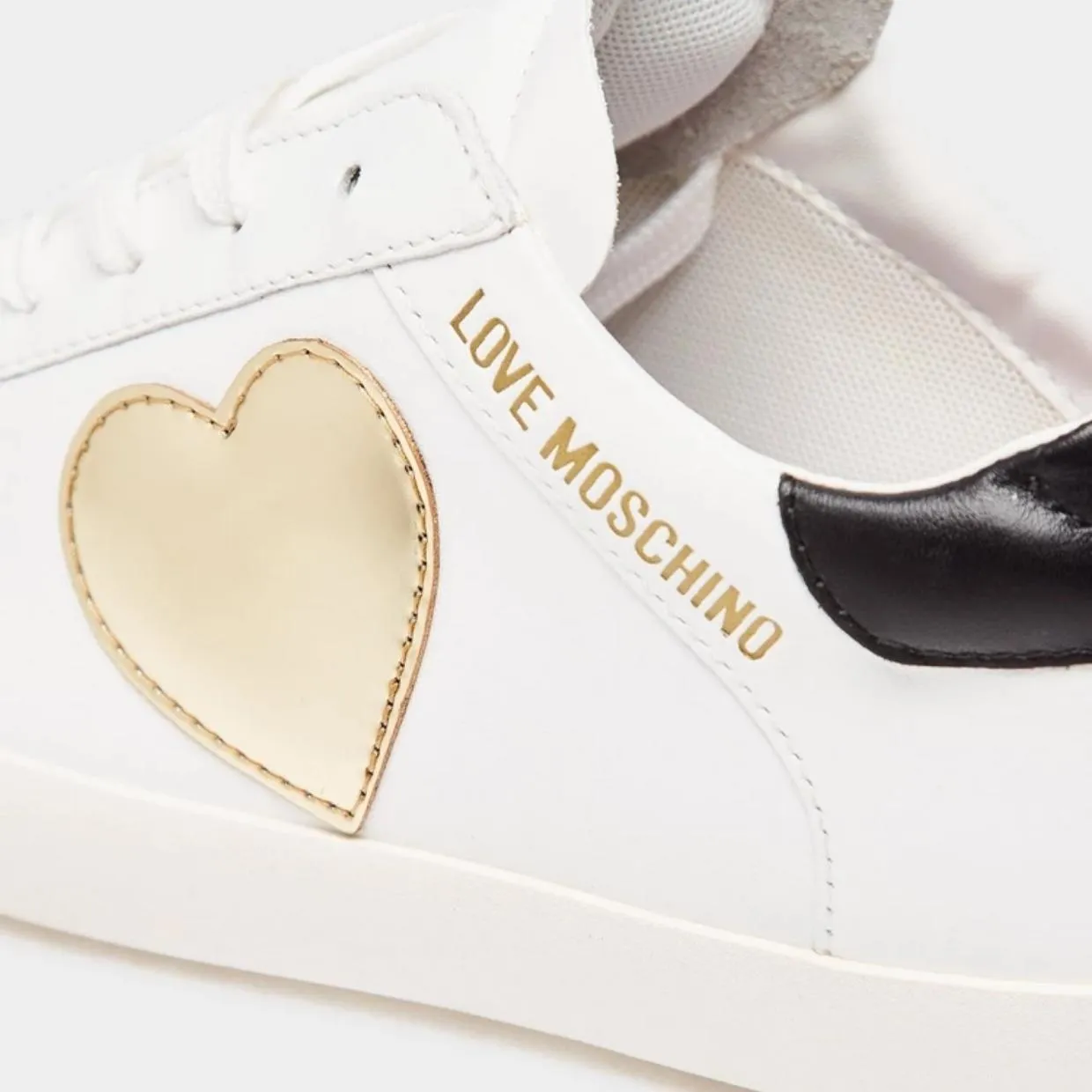 Love Moschino Love Heart Patch Logo White Trainers