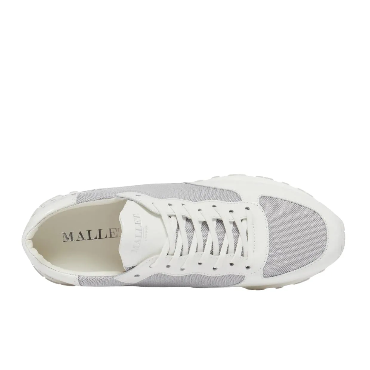 Mallet London Popham White Chrome Trainers