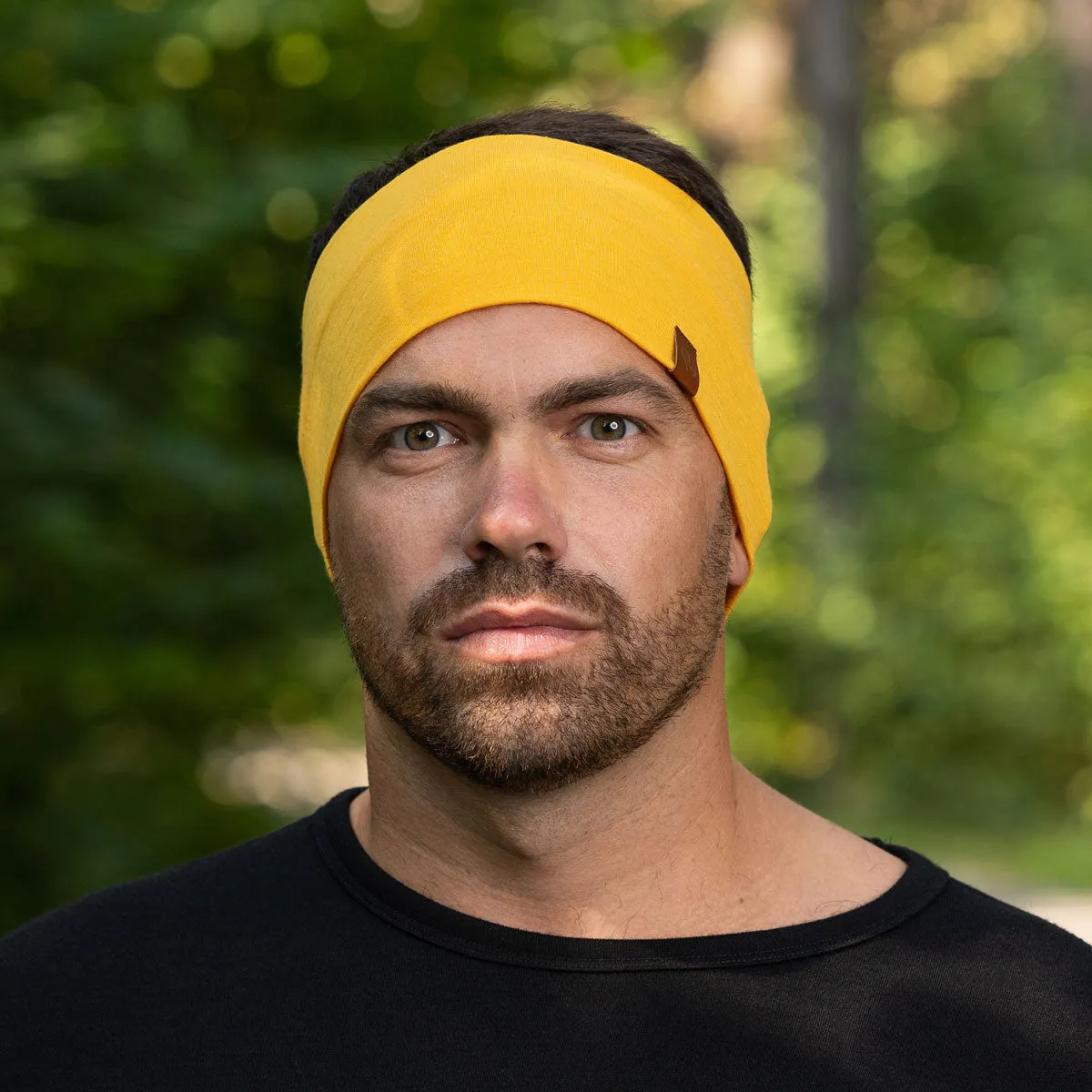 MENIQUE 100% Merino Wool Mens Headband Power Mango