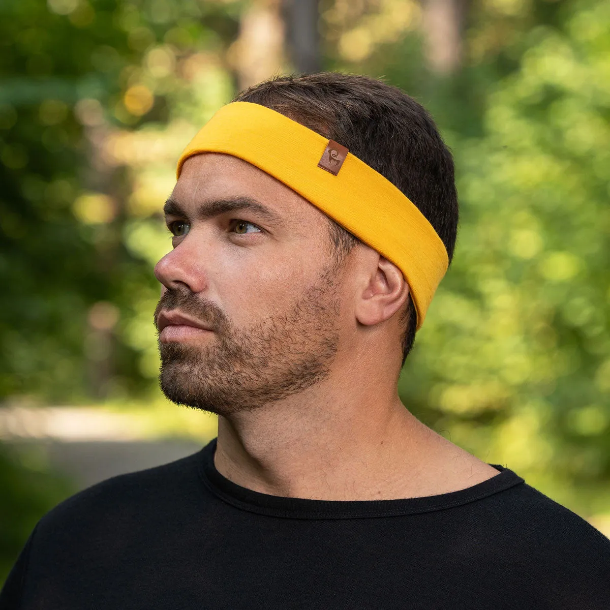 MENIQUE 100% Merino Wool Mens Headband Power Mango