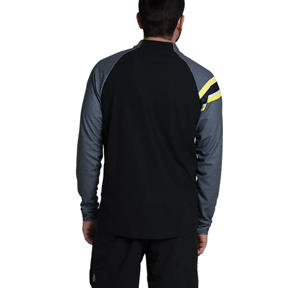 Men`s Striker 1/4 Zip Long Sleeve Tennis Top Black