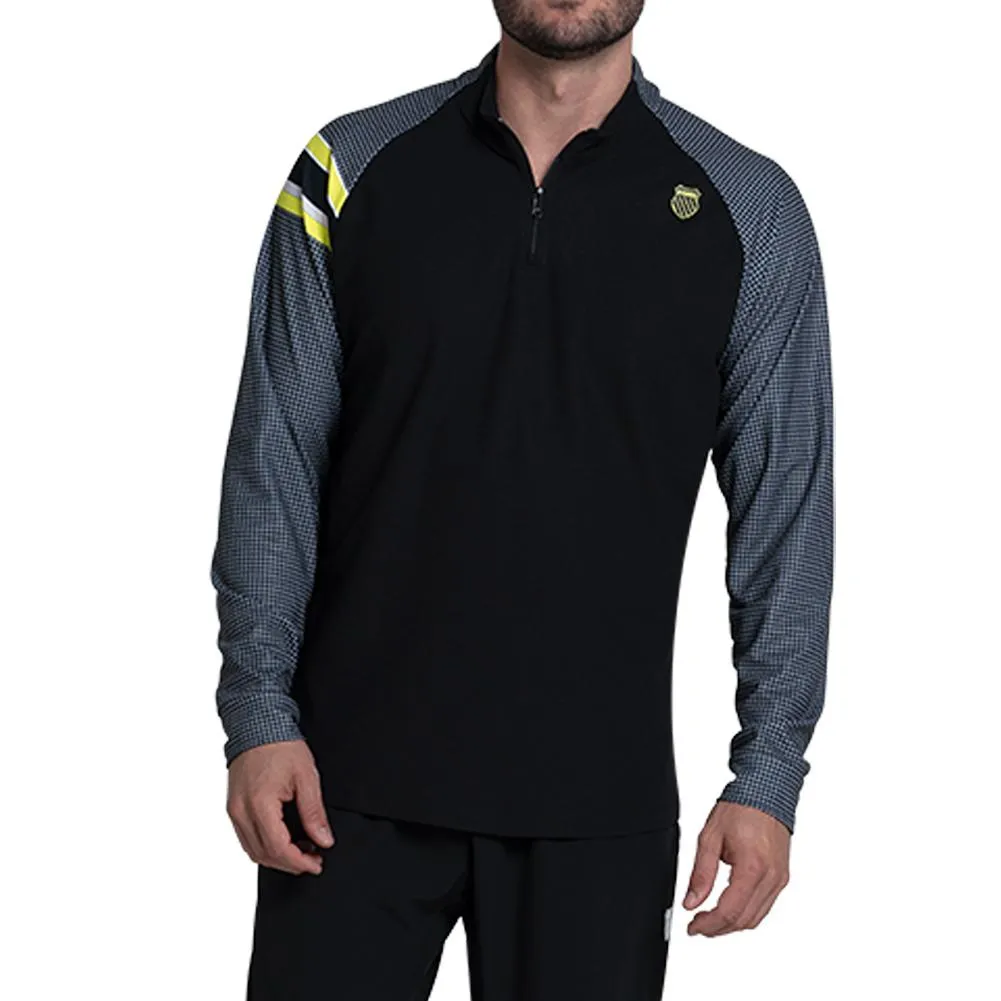 Men`s Striker 1/4 Zip Long Sleeve Tennis Top Black