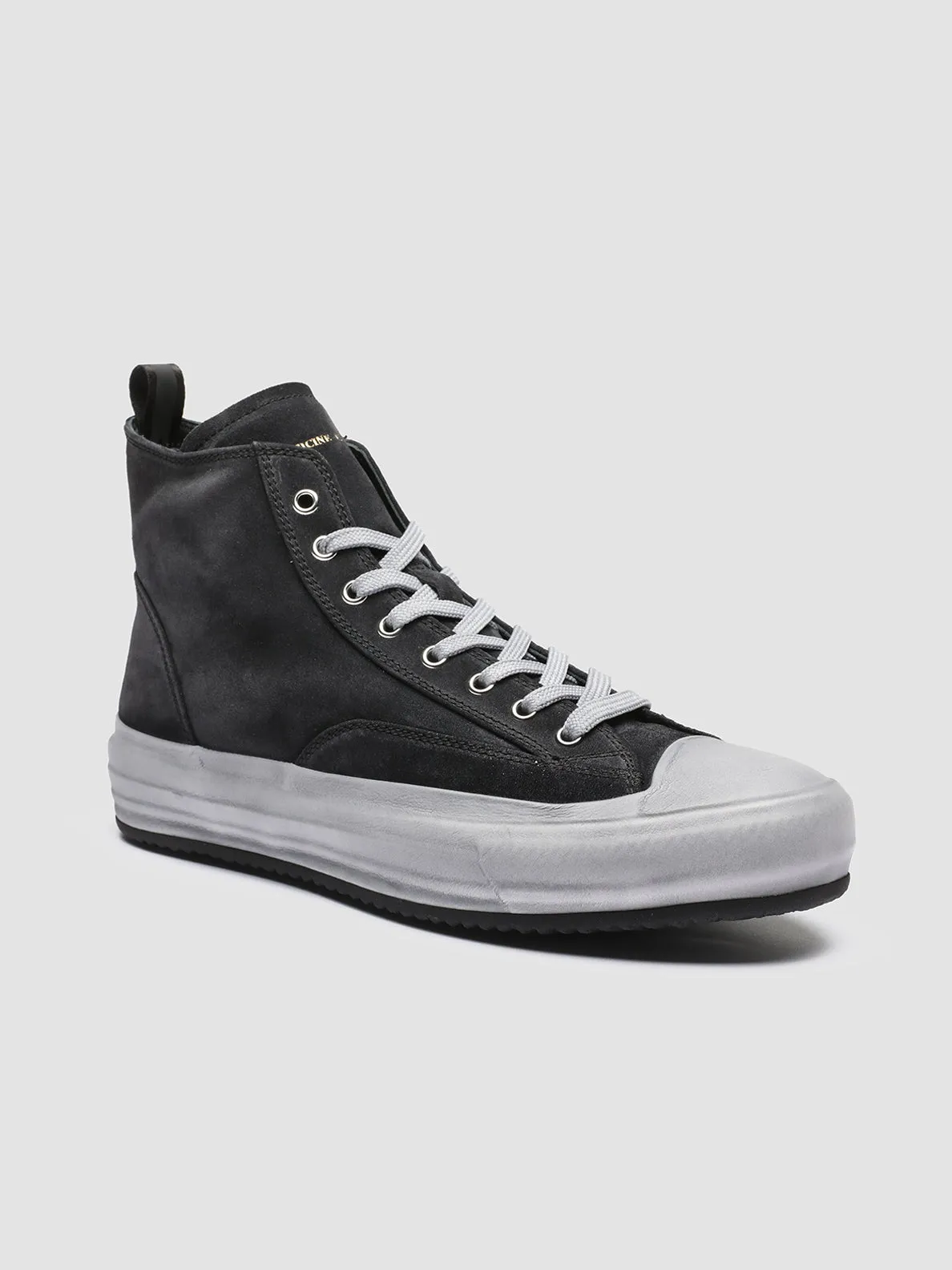 MES 011 - Black Suede High Top Sneakers