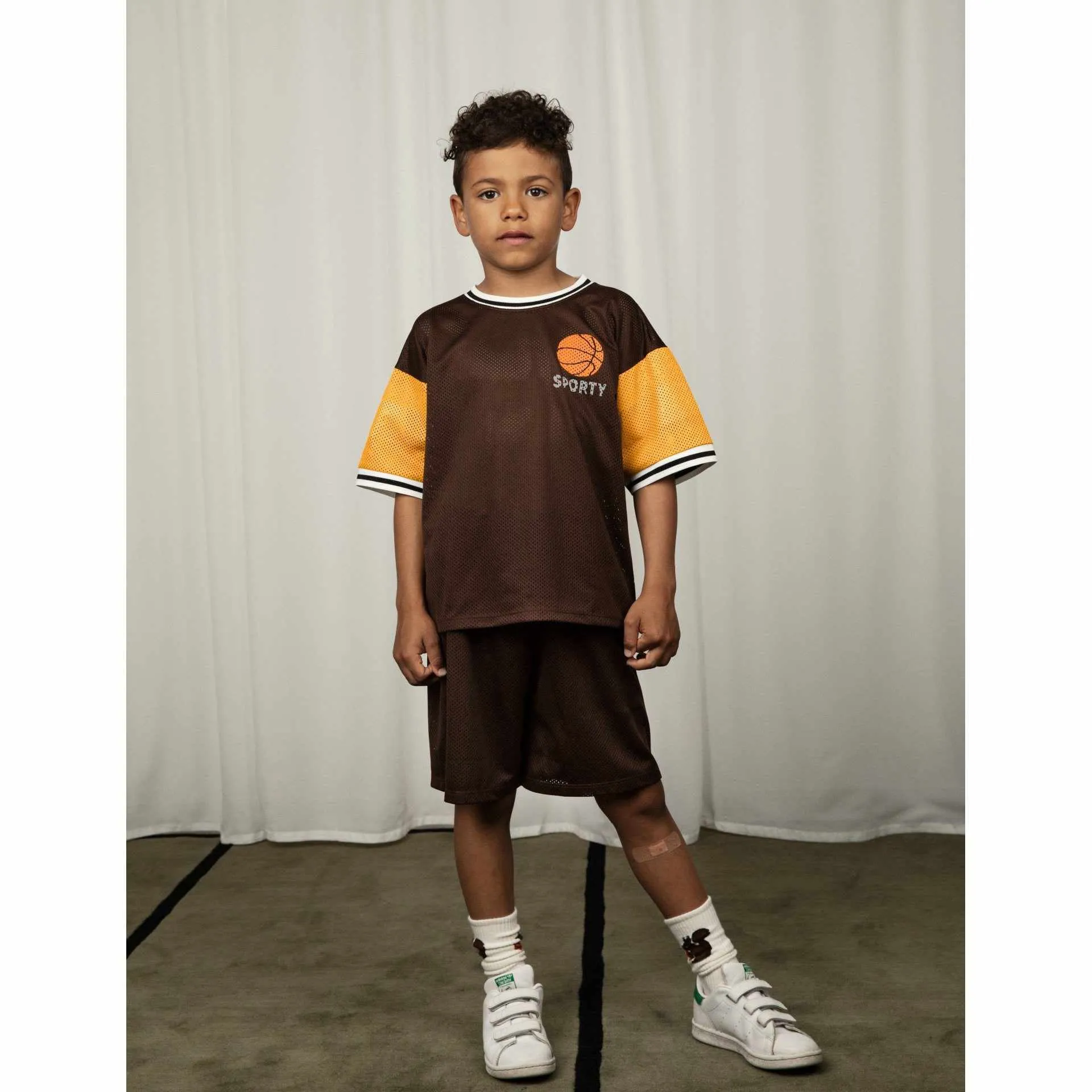 Mini Rodini - Basketball mesh shorts - brown