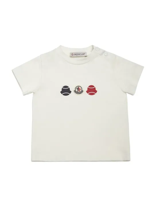 Moncler   Logo patch stretch cotton jersey t-shirt 