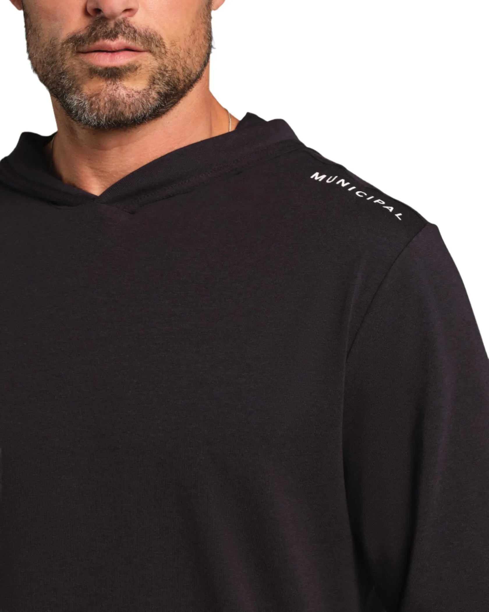 Municipal Mens Enduro Stretch Hooded Long Sleeve T-Shirt