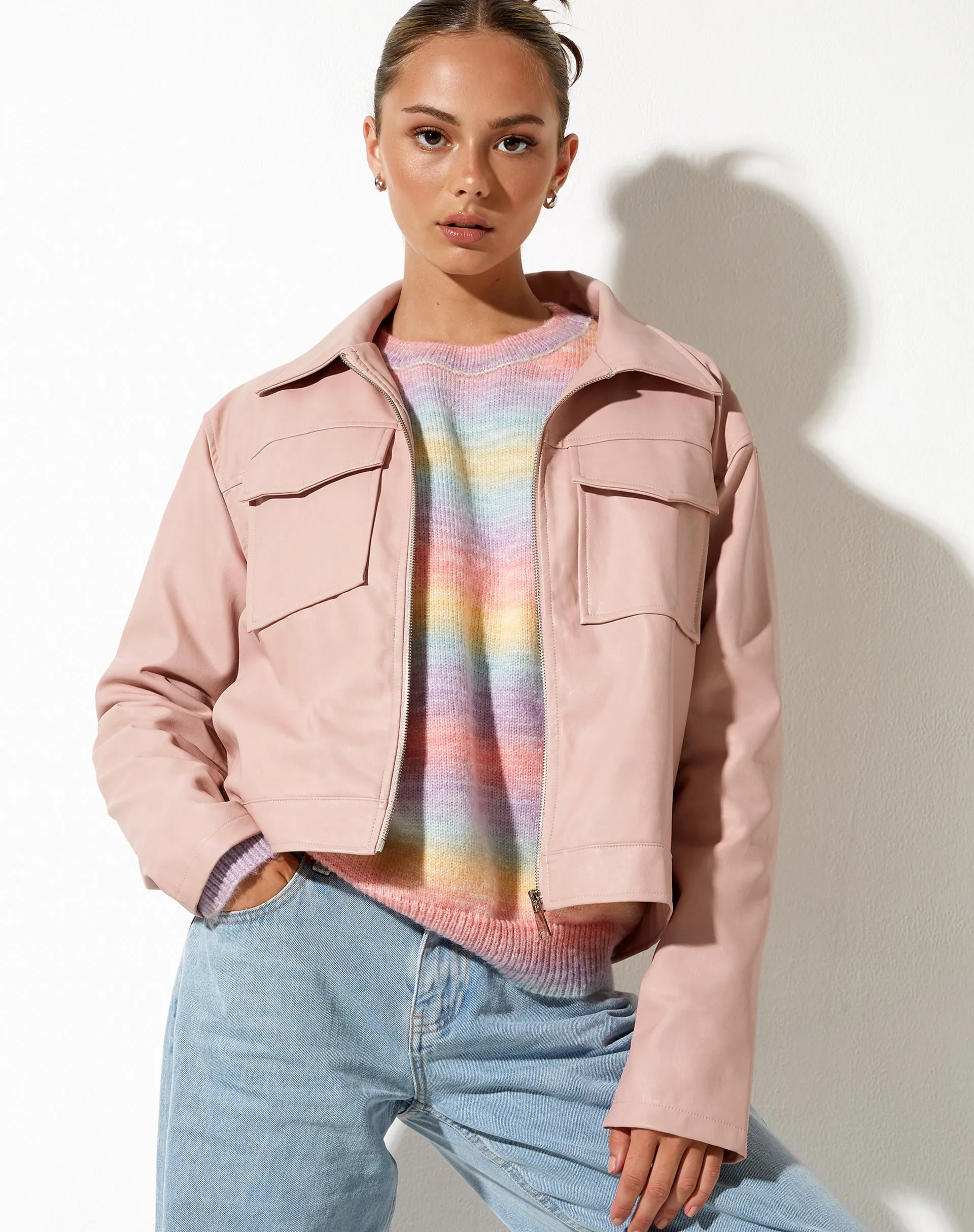 Natara Jacket in PU Soft Pink