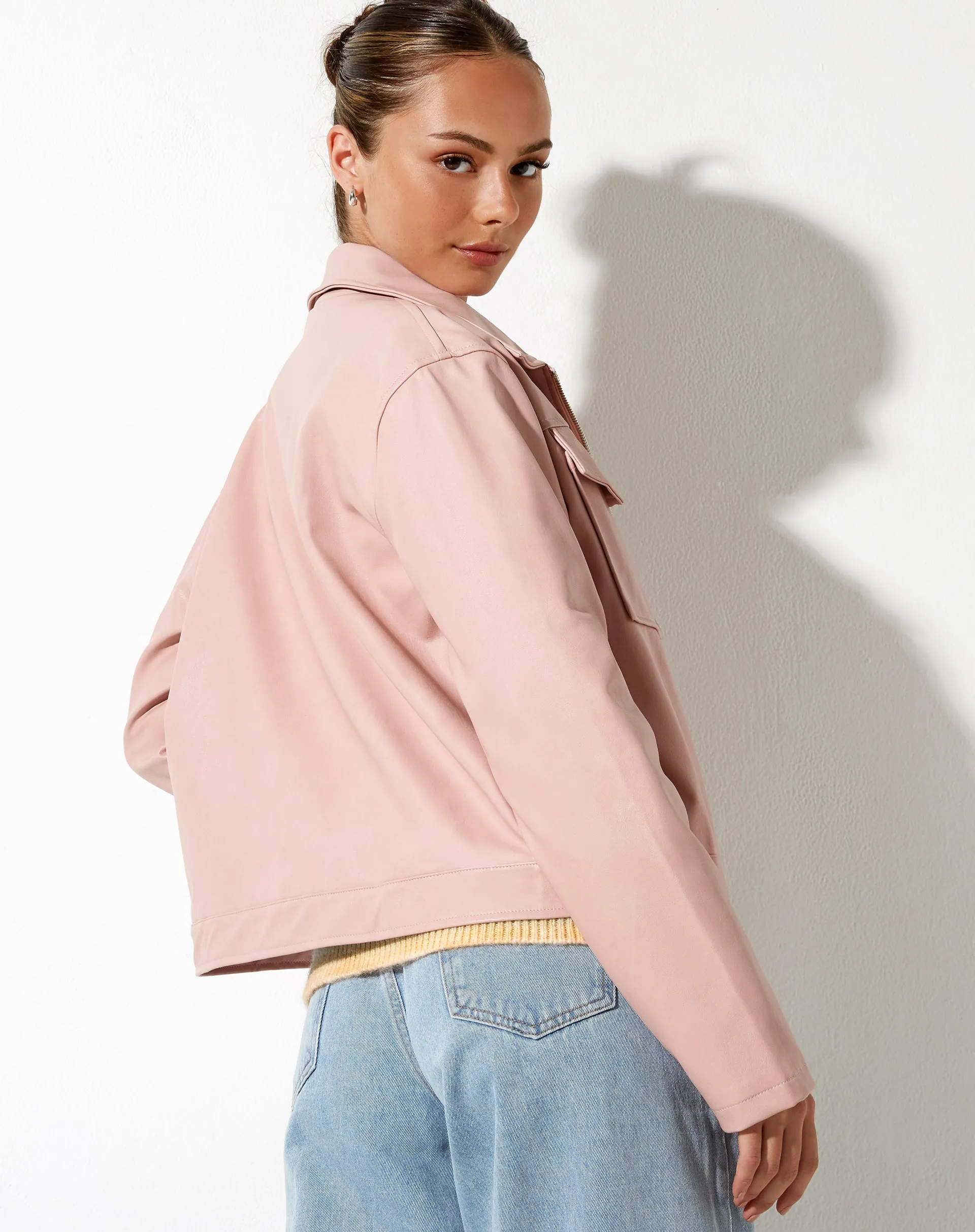 Natara Jacket in PU Soft Pink