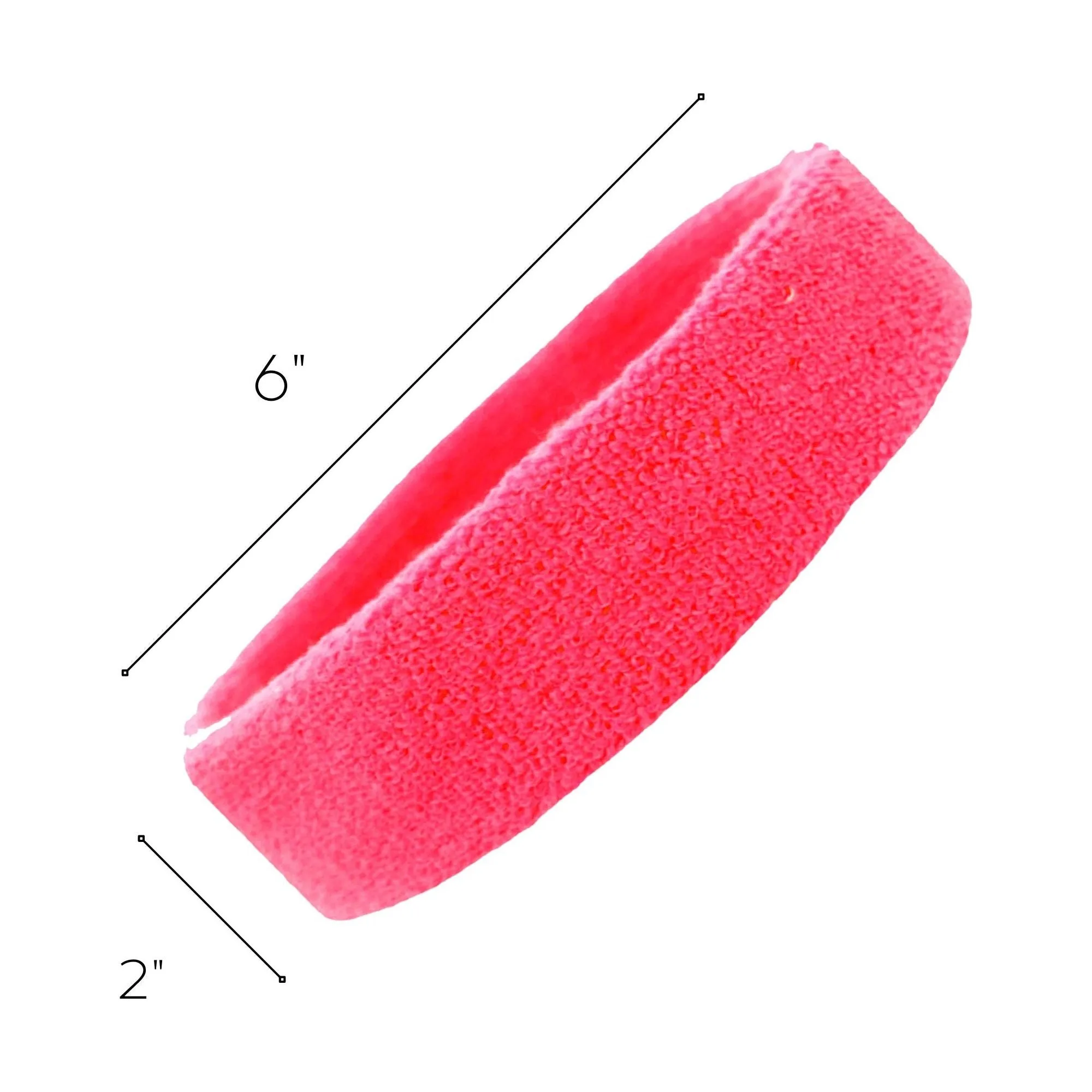 Neon Pink Head Sweatbands - 12 Pack