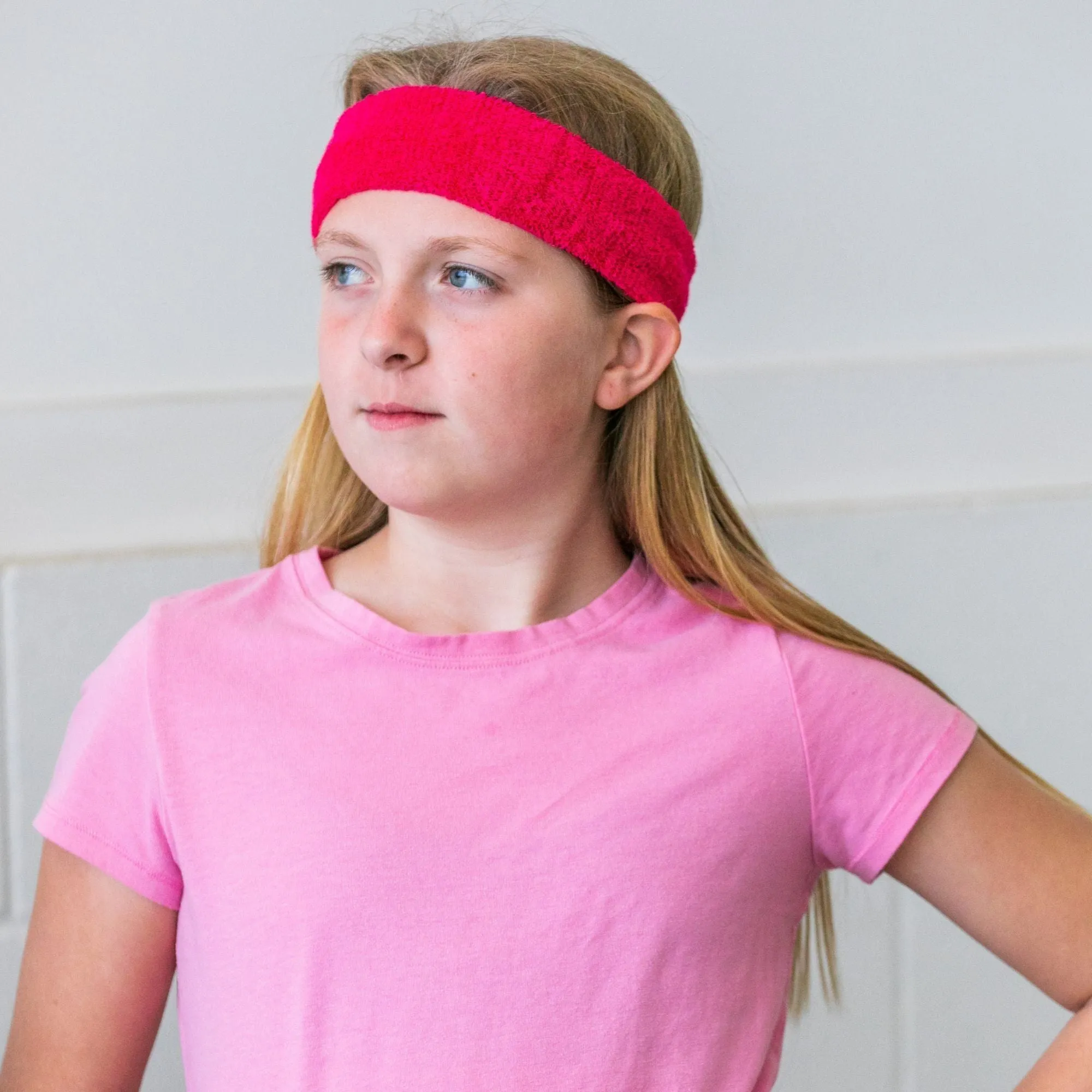 Neon Pink Head Sweatbands - 12 Pack