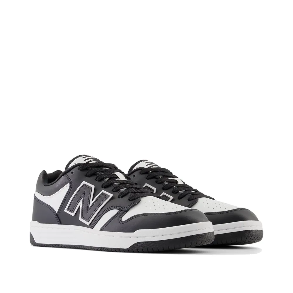 New Balance Men's 480 Sneaker in White with Black