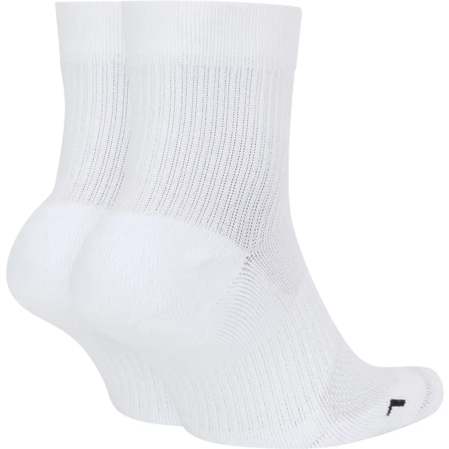 Nike Court Multiplier Max Tennis Ankle Socks (2 Pack) - White/White