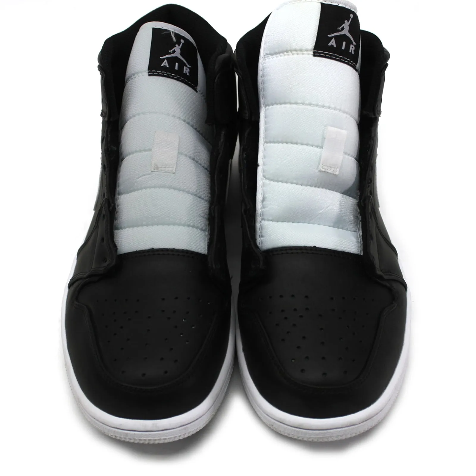 Nike Jordan Air Jordan 1 Mid Black White Mens Leather High-top Sneakers Trainers - UK 10