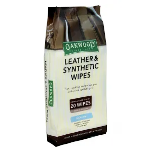 Oakwood Leather & Synthetic Wipes 20's