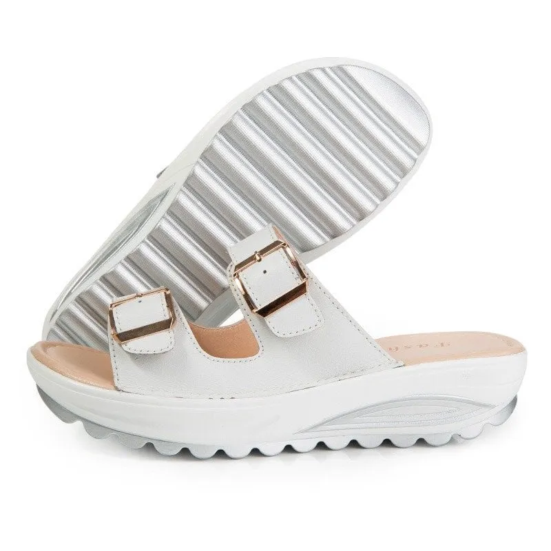 OCW Casual Platform Sandals For Women Water-resistance Wide Width Colorful Beach Vacation Footwear