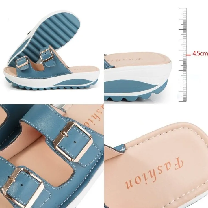 OCW Casual Platform Sandals For Women Water-resistance Wide Width Colorful Beach Vacation Footwear