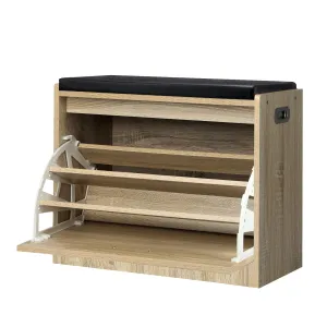 Oikiture Shoe Cabinet Bench Shoes Storage Organiser Cupboard Wooden