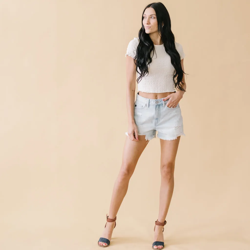 Our Song Frayed Hem Kancan Shorts