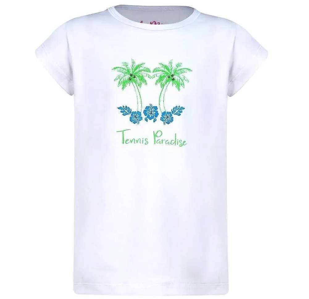 Paradise Palms White 'Tennis Paradise' Top - LG only