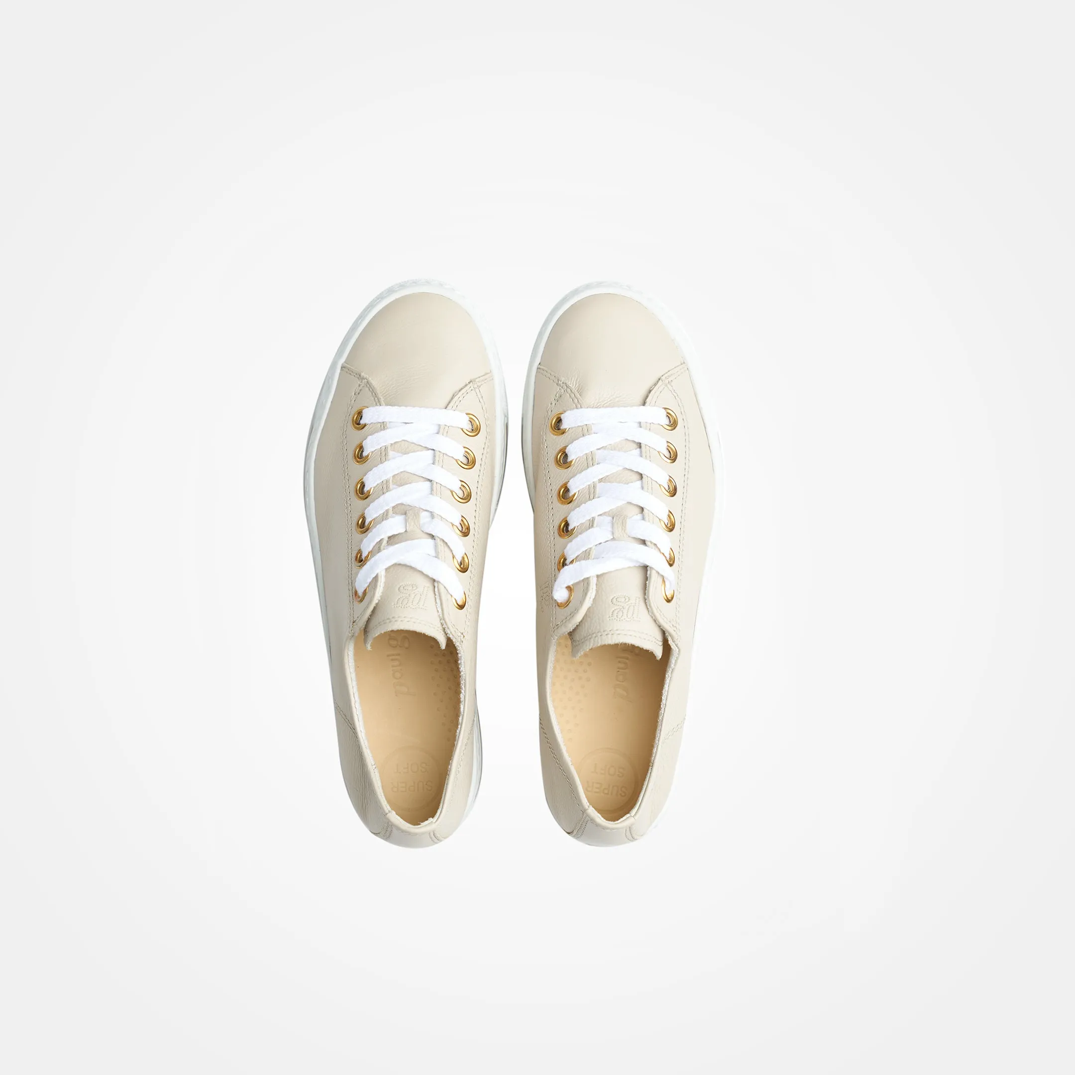 Paul Green Soft Leather Sneaker in Biscuit