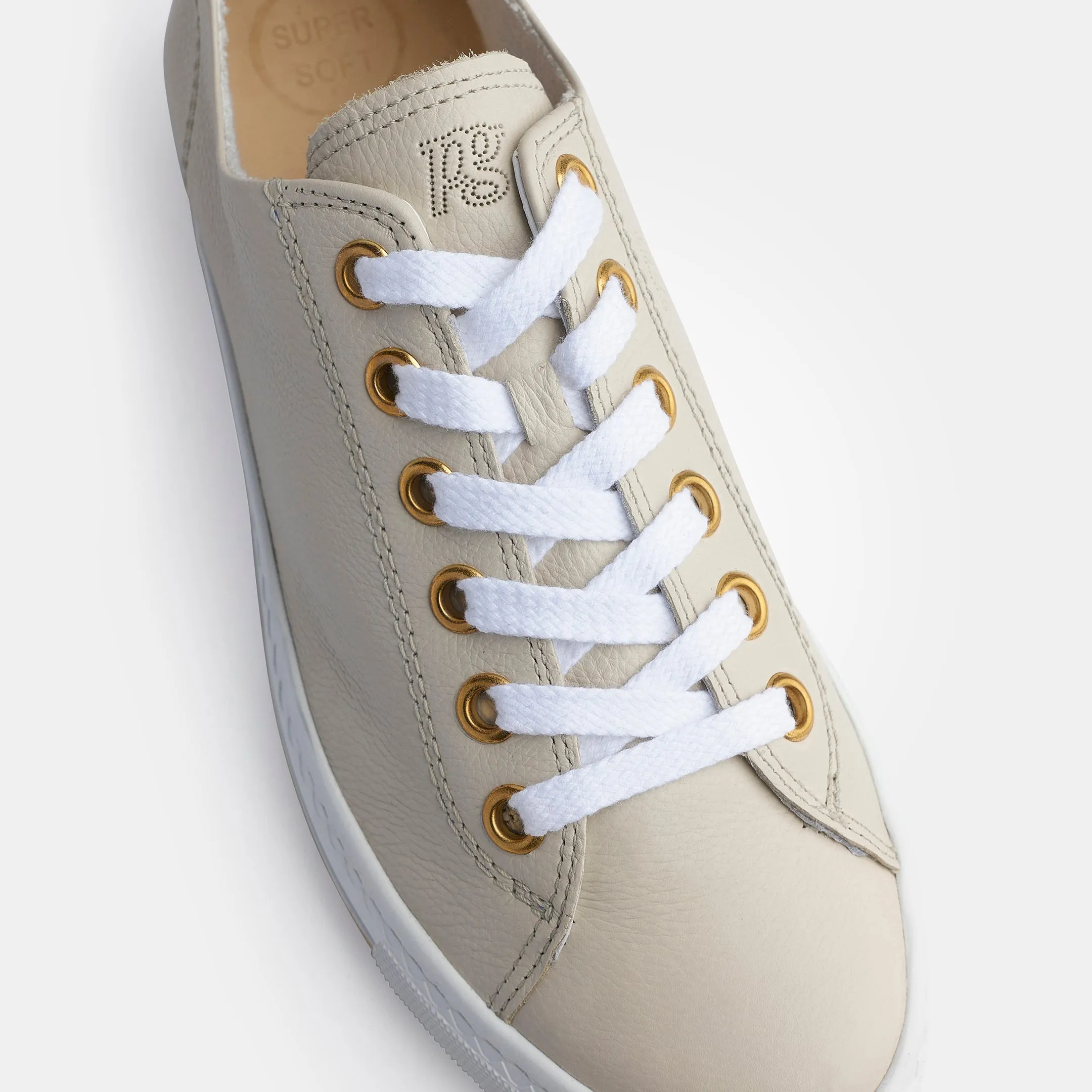 Paul Green Soft Leather Sneaker in Biscuit