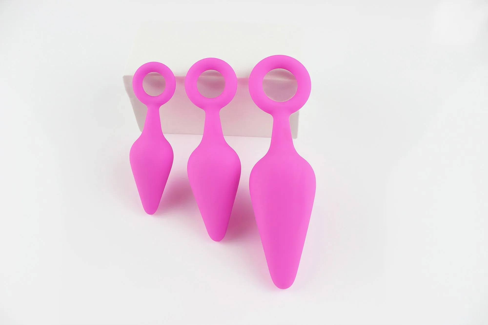 Pink Silicone Anal Training Plug Set