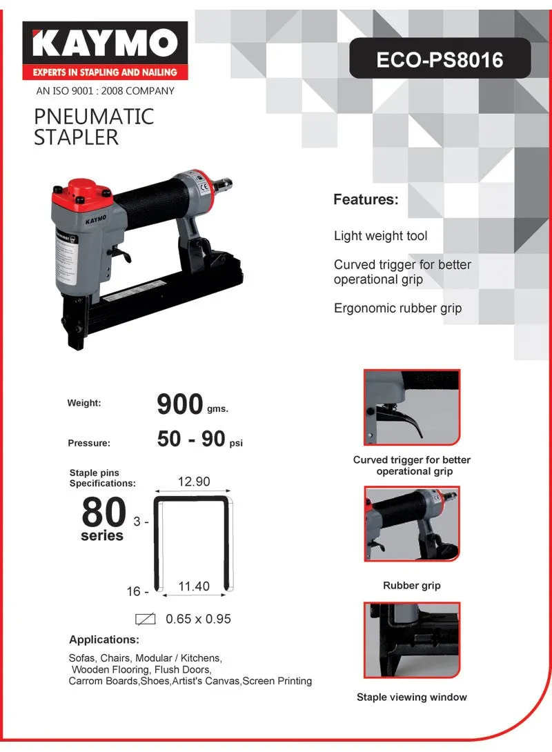 PNEUMATIC STAPLER KAYMO ECO-8016