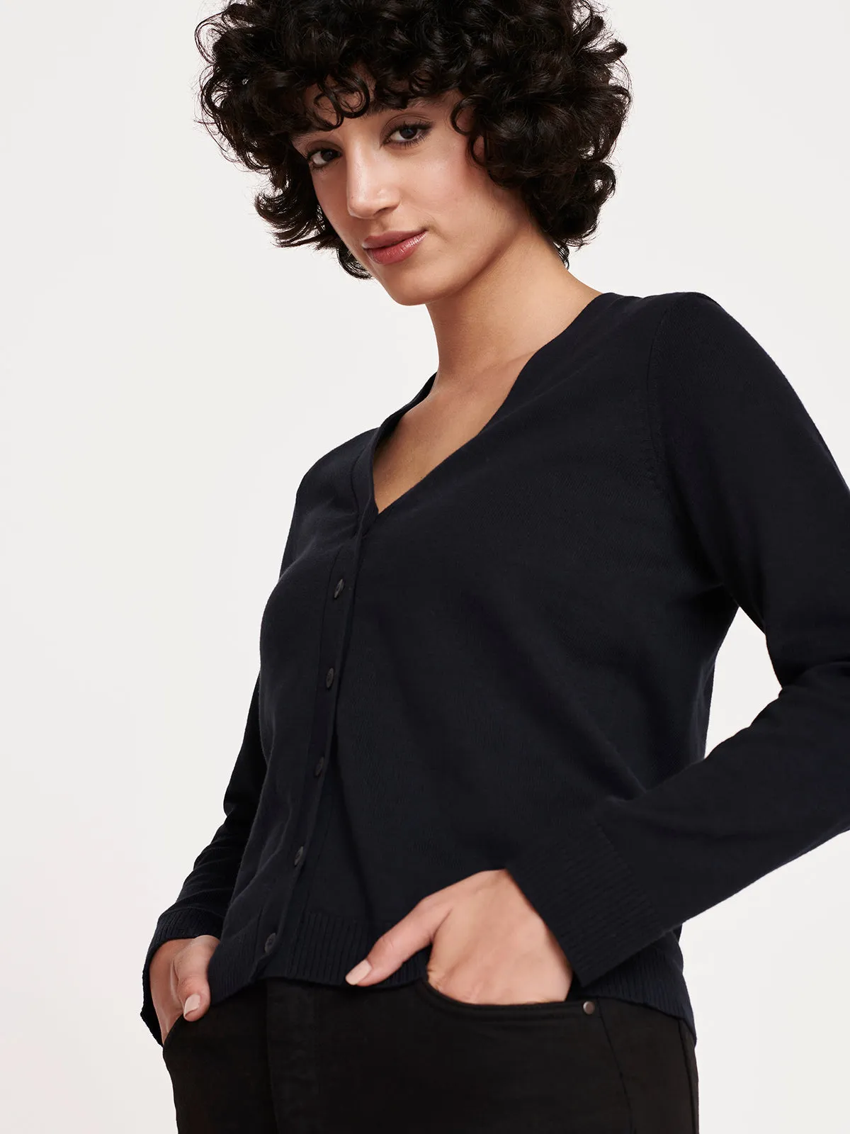 posie organic cotton v-neck cardigan