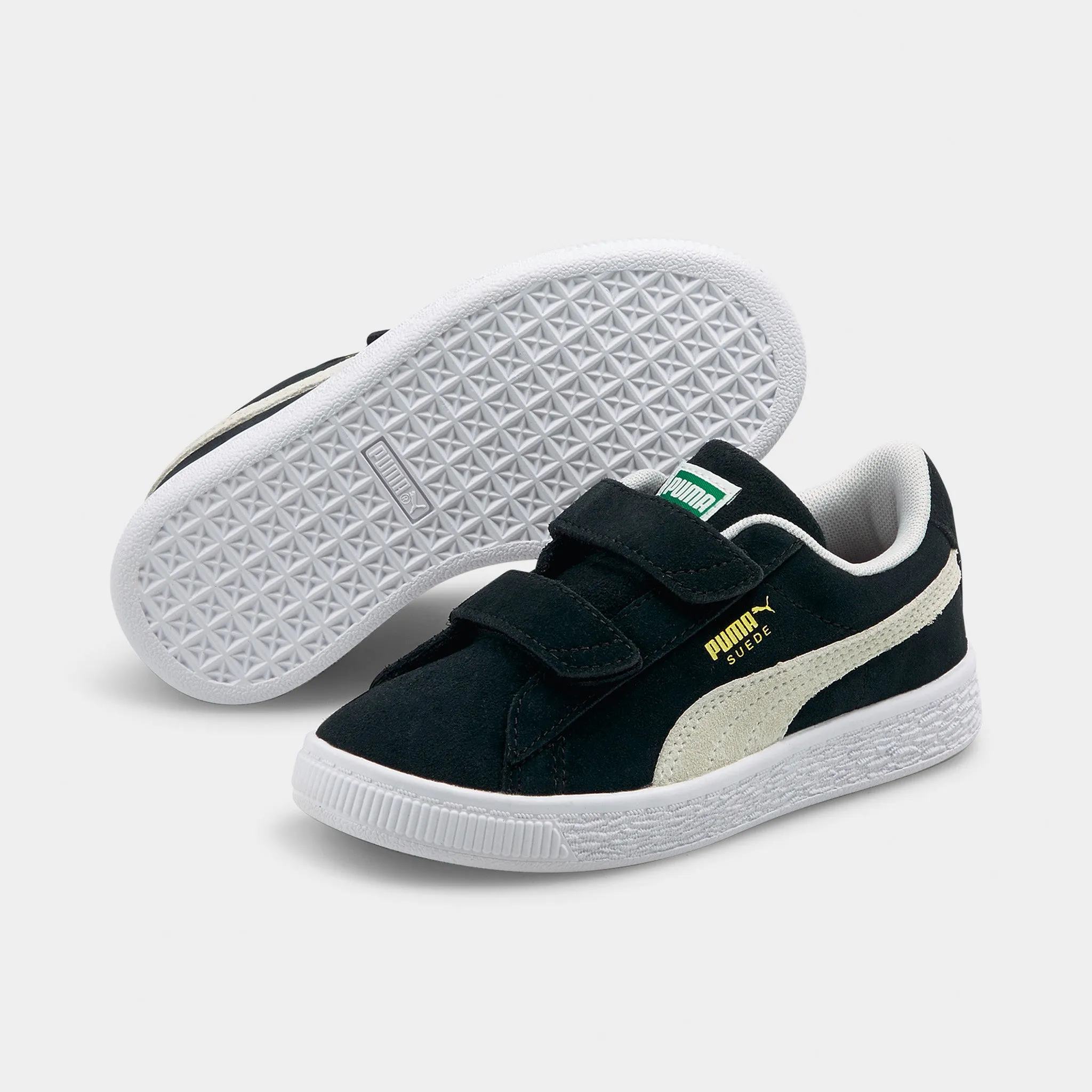 Puma Children's Suede Classic XXI Hook-and-Loop Black / White